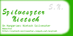 szilveszter nietsch business card